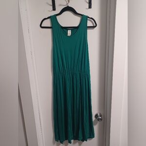 West Loop Green Ruched Halter Maxi Dress